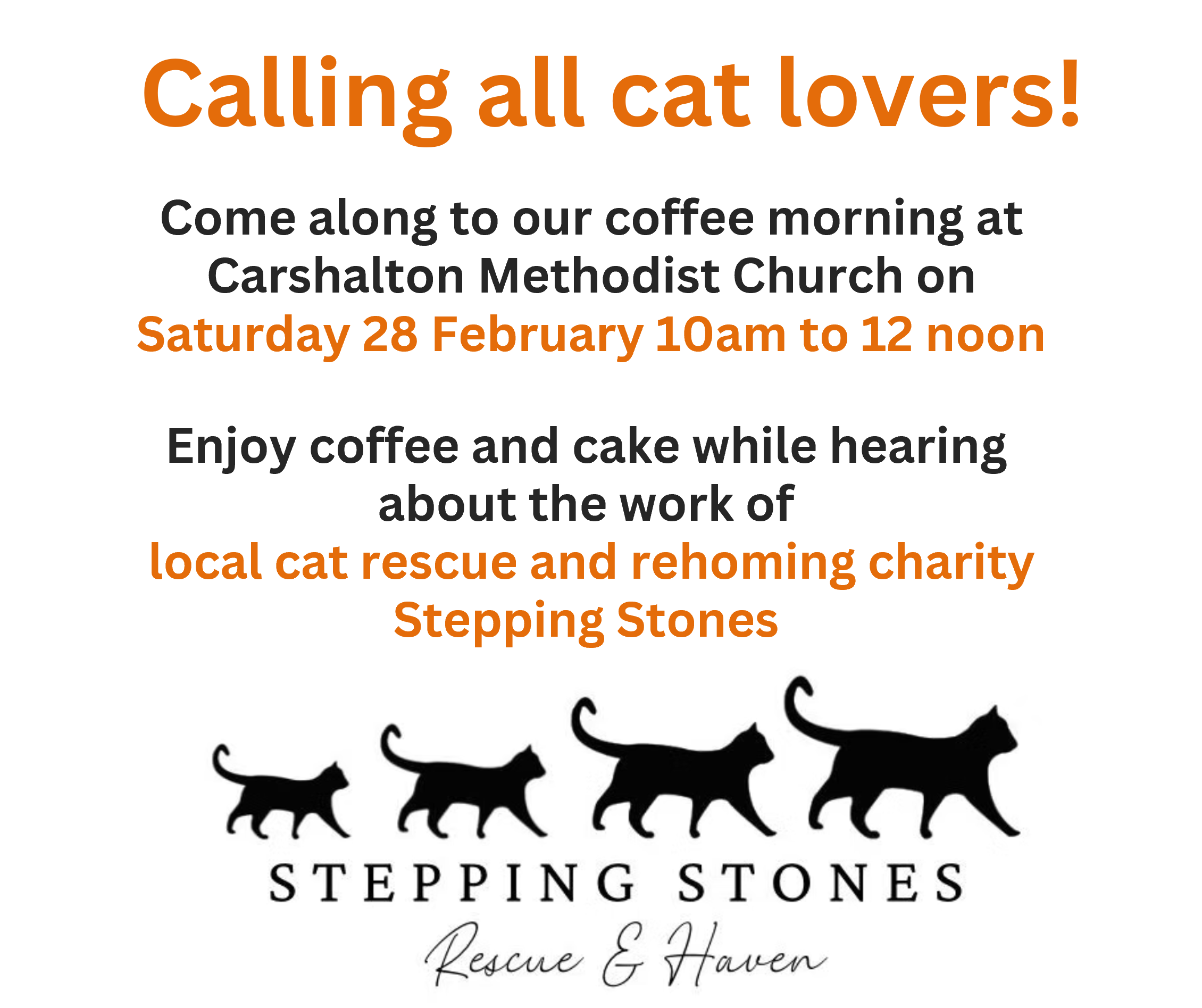 Event info with Stepping Stones logo